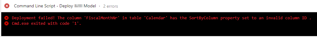 Showing deployment error message in Azure DevOps